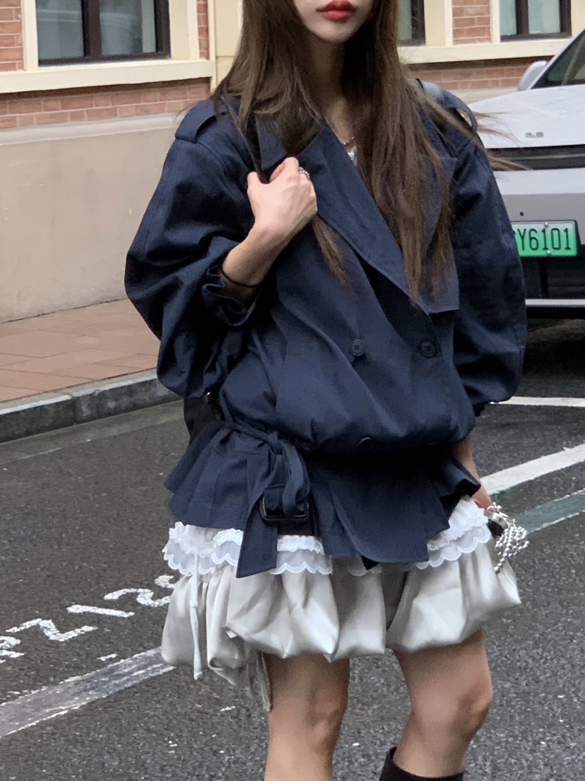 BERTHA東大門㊣直郵女士新品25秋冬休閑職業時尚夾克含腰帶BERTHA夾克
