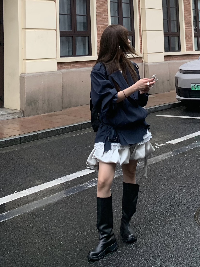 BERTHA東大門㊣直郵女士新品25秋冬休閑職業時尚夾克含腰帶BERTHA夾克