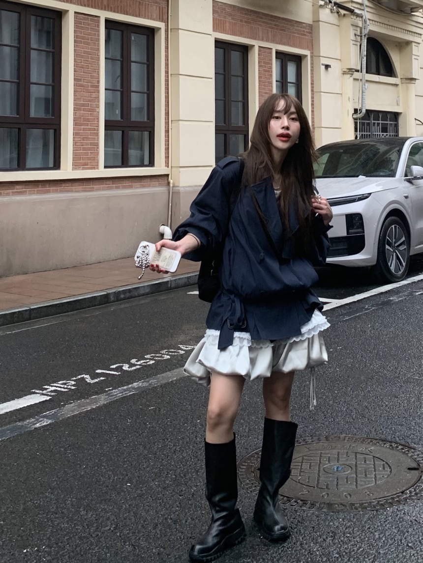 BERTHA東大門㊣直郵女士新品25秋冬休閑職業時尚夾克含腰帶BERTHA夾克