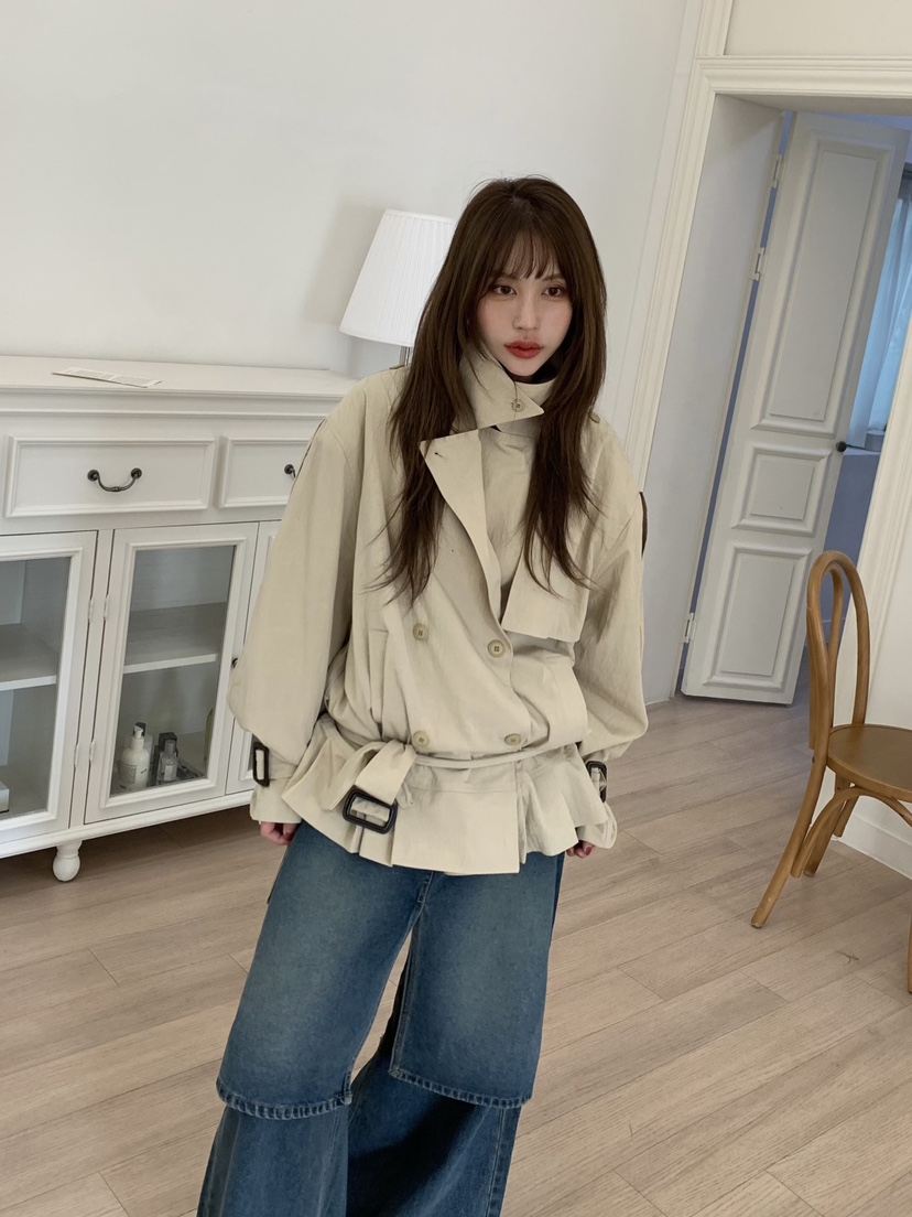 BERTHA東大門㊣直郵女士新品25秋冬休閑職業時尚夾克含腰帶BERTHA夾克