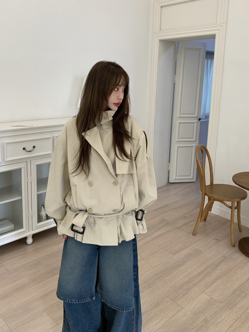 BERTHA東大門㊣直郵女士新品25秋冬休閑職業時尚夾克含腰帶BERTHA夾克
