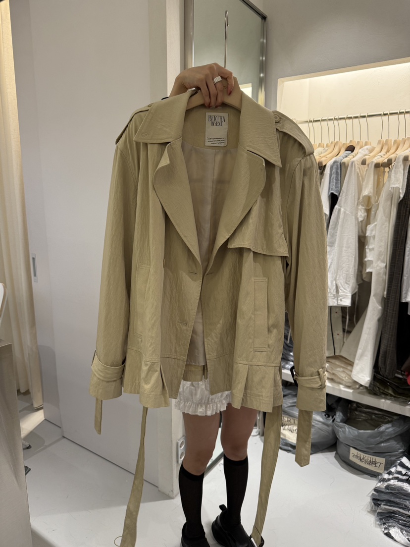 BERTHA東大門㊣直郵女士新品25秋冬休閑職業時尚夾克含腰帶BERTHA夾克
