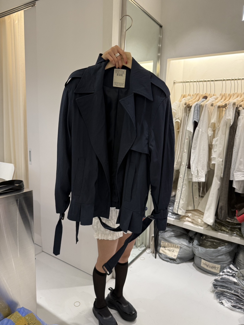 BERTHA東大門㊣直郵女士新品25秋冬休閑職業時尚夾克含腰帶BERTHA夾克圖色2