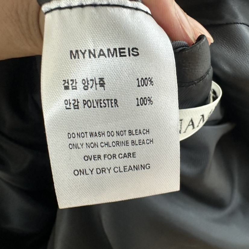 MYNAMEIS東大門㊣代購女裝新款休閑真品熱賣人氣皮衣小羊皮MYNAMEIS皮衣