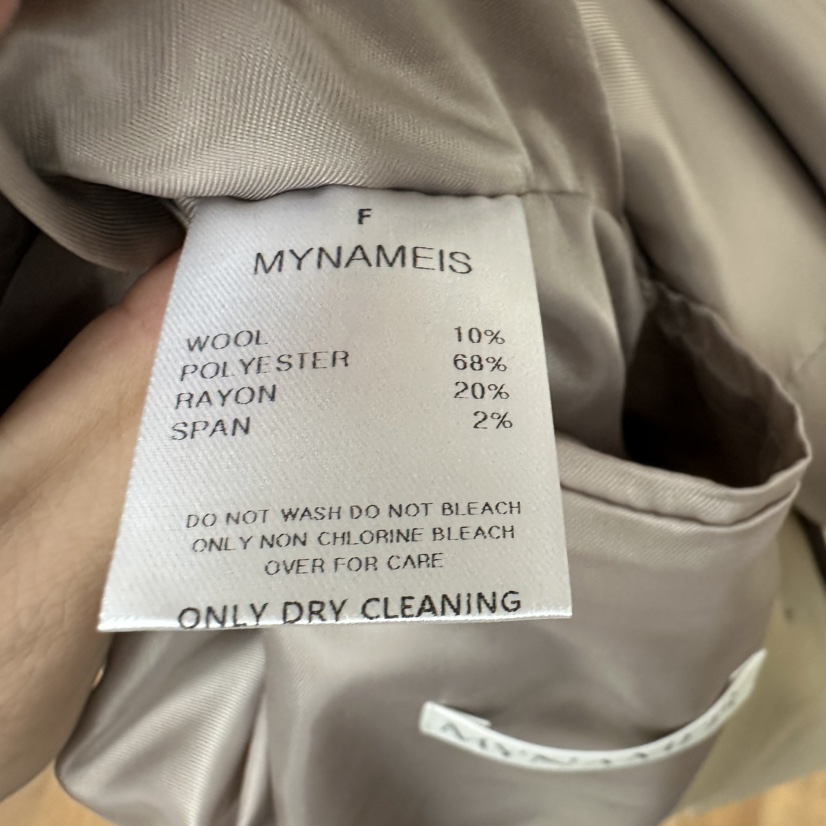 MYNAMEIS東大門㊣代購女裝新品25秋冬熱賣時尚休閑夾克含腰繩MYNAMEIS夾克