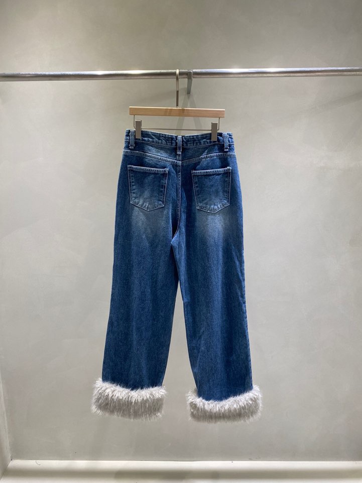 TOO HOT韓國直郵㊣女士新品時尚25秋冬熱賣人氣牛仔褲毛皮TOO HOT牛仔褲