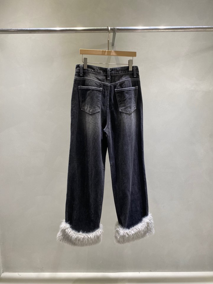 TOO HOT韓國直郵㊣女士新品時尚25秋冬熱賣人氣牛仔褲毛皮TOO HOT牛仔褲