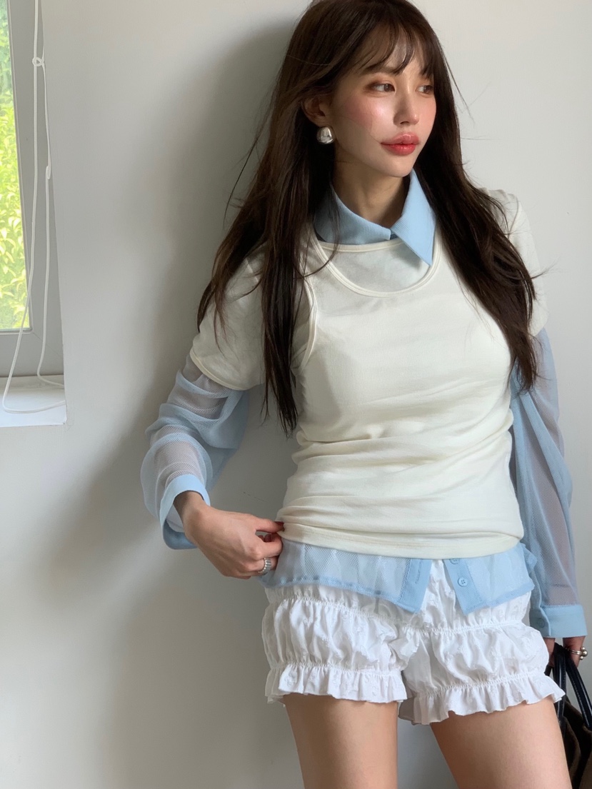 BERTHA韓國直郵㊣女裝新款熱賣時尚推薦25秋冬休閑襯衫蕾絲衫BERTHA襯衫/蕾絲衫