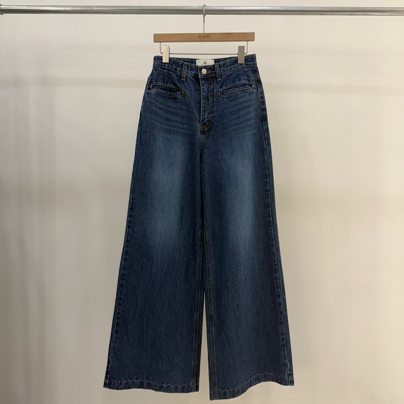 BLANC-A韓國直郵㊣女士新品熱賣時尚推薦25秋冬牛仔褲口袋BLANC-A牛仔褲圖色2