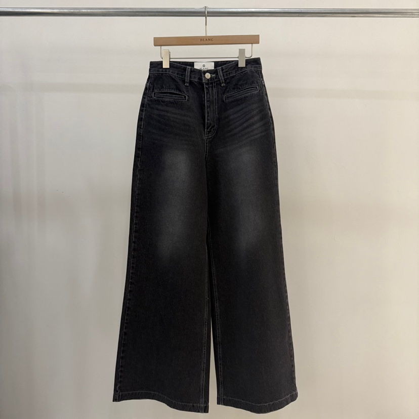 BLANC-A韓國直郵㊣女士新品熱賣時尚推薦25秋冬牛仔褲口袋BLANC-A牛仔褲圖色3