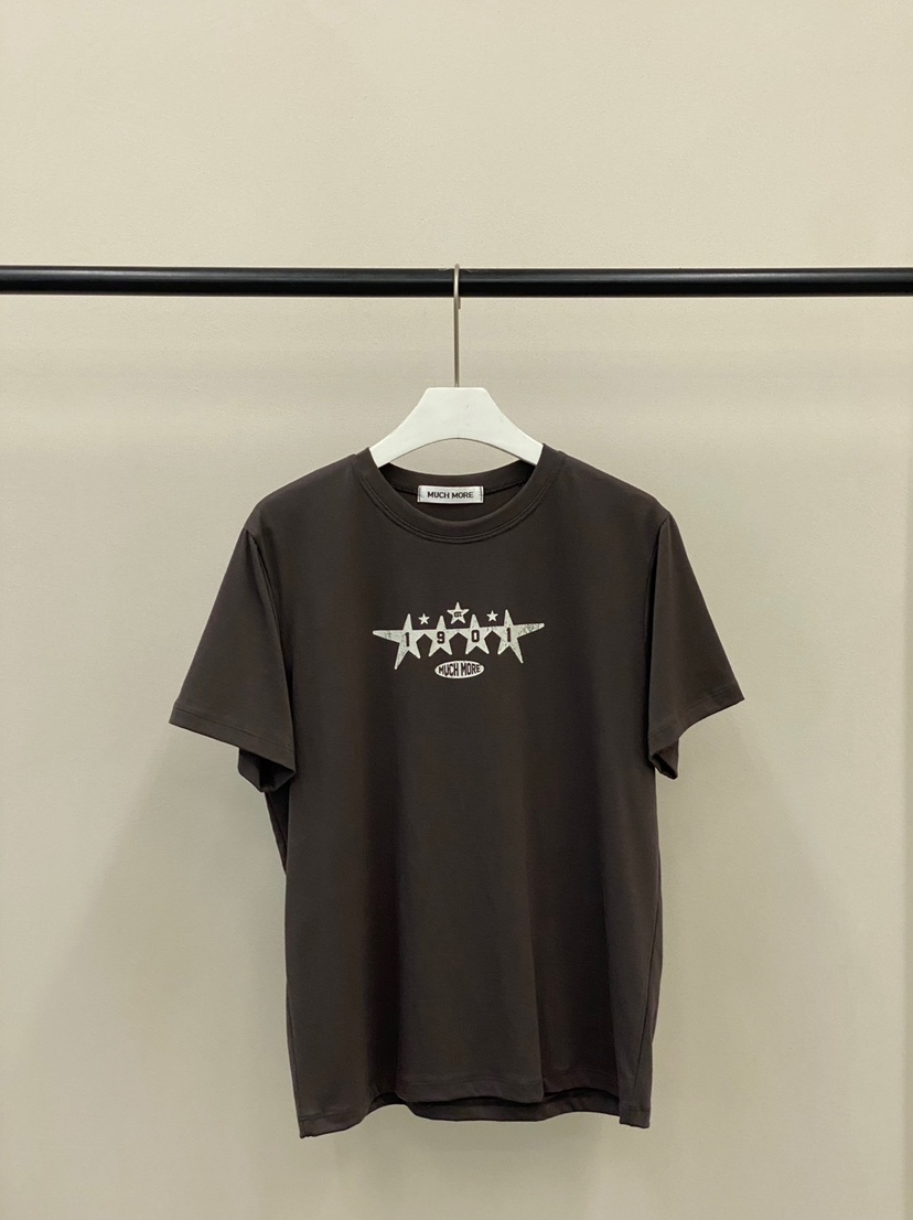 MUCH MORE韓國代購㊣女士新品真品推薦時尚25秋冬職業T恤復古MUCH MORET恤圖色4