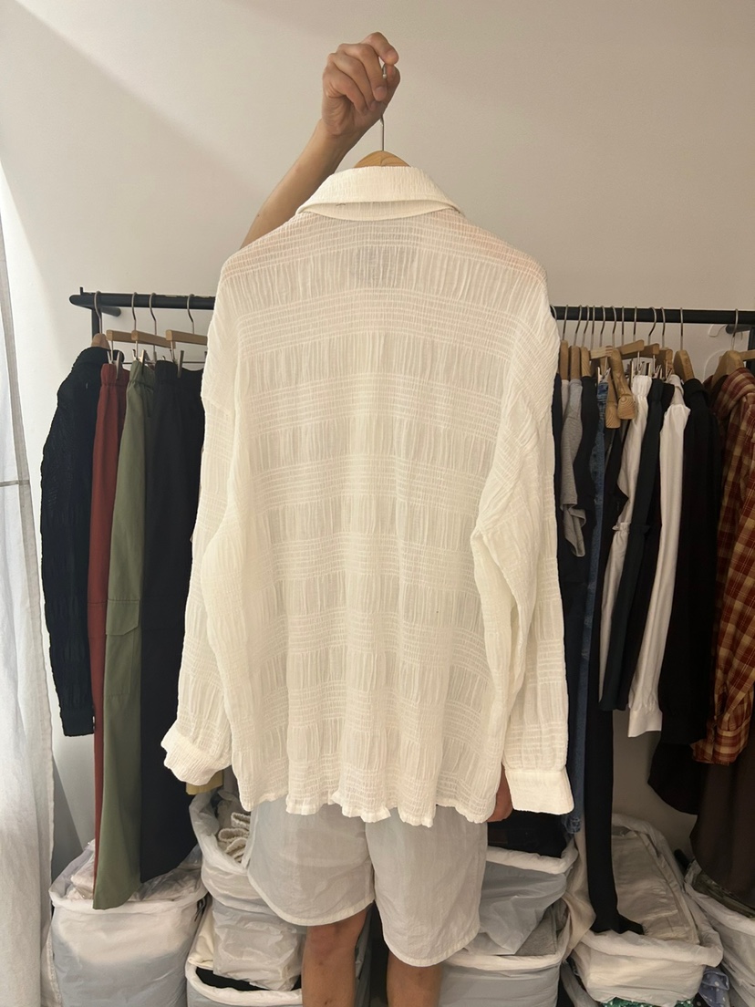 AS THOUGHT東大門㊣實拍女士新品推薦真品職業襯衫蕾絲衫褶皺AS THOUGHT襯衫/蕾絲衫