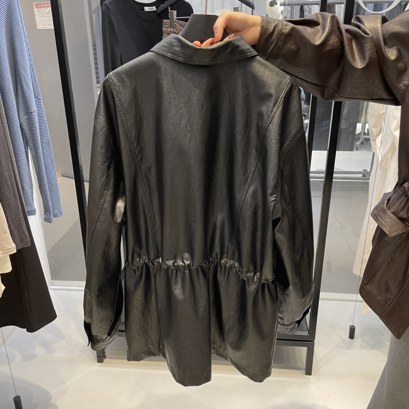 OSOO韓國代購㊣女裝新品真品職業25秋冬人氣休閑時尚皮衣皮革OSOO皮衣