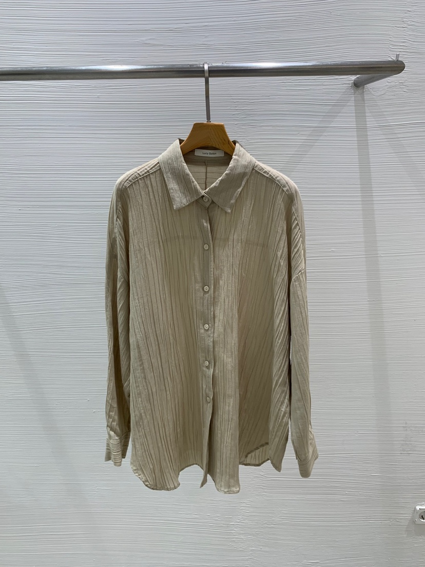 LUCY SALON東大門㊣實拍女裝新品休閑推薦熱賣襯衫蕾絲衫褶皺LUCY SALON襯衫/蕾絲衫圖色2