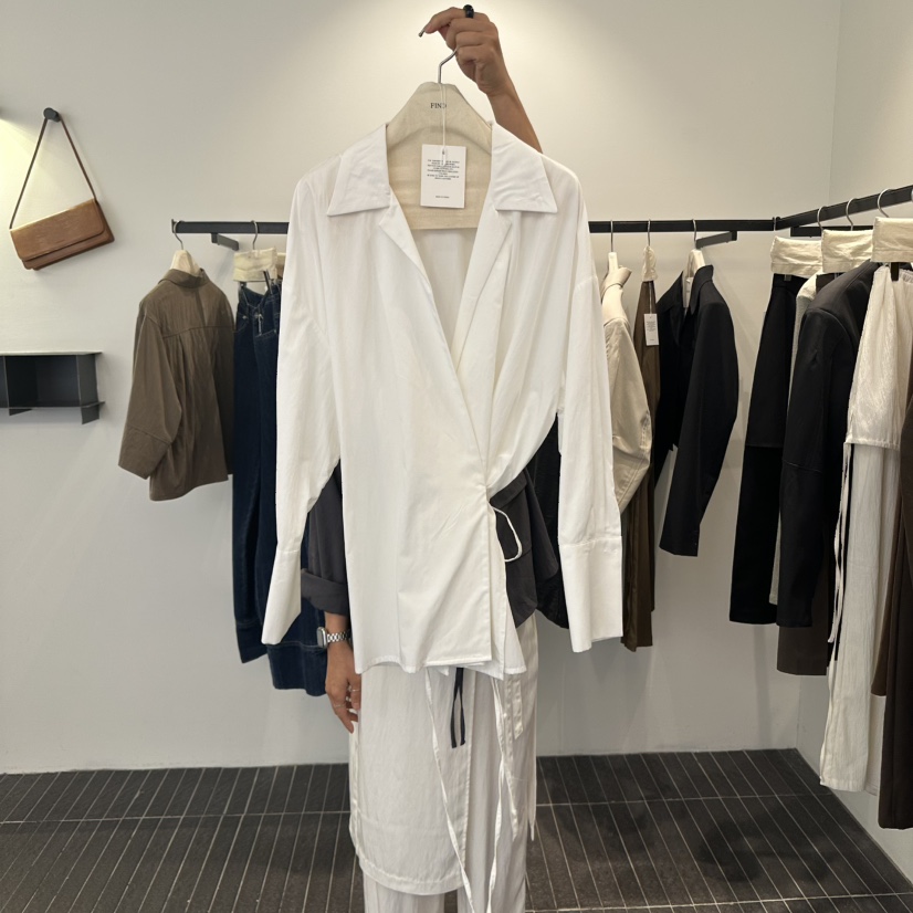 FIND-P韓國代購㊣女裝新款人氣時尚真品25秋冬休閑襯衫蕾絲衫FIND-P襯衫/蕾絲衫
