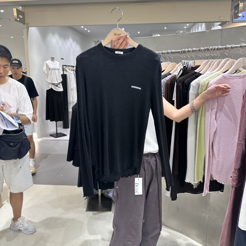 BENE韓國代購㊣女士新款推薦人氣真品25秋冬職業時尚長袖T恤BENE長袖T恤圖色5