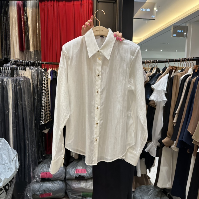 HERISH東大門㊣直郵女裝新品推薦休閑人氣真品襯衫蕾絲衫透明Herish襯衫/蕾絲衫圖色1