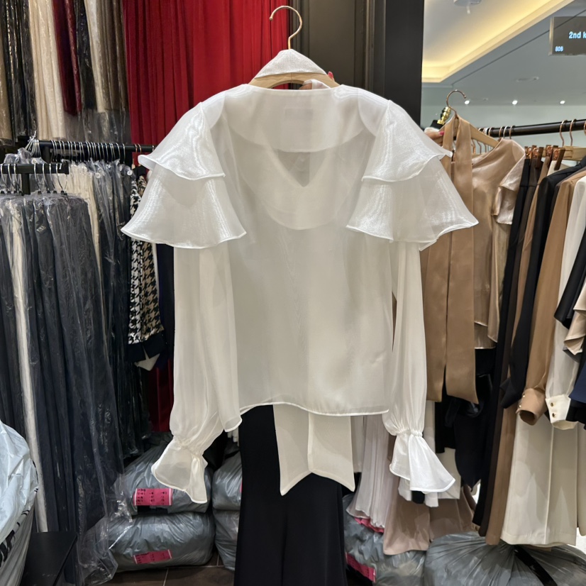 HERISH韓國代購㊣女裝新品休閑熱賣人氣推薦襯衫蕾絲衫含脖帶Herish襯衫/蕾絲衫