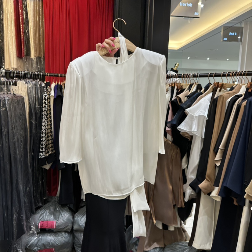 HERISH韓國代購㊣女裝新品熱賣休閑推薦時尚襯衫蕾絲衫含圍巾Herish襯衫/蕾絲衫圖色3