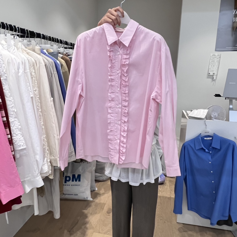 RUMIRU/AWEAR韓國代購㊣女士新品熱賣時尚人氣25秋冬襯衫蕾絲衫awear/RUMIRU襯衫/蕾絲衫