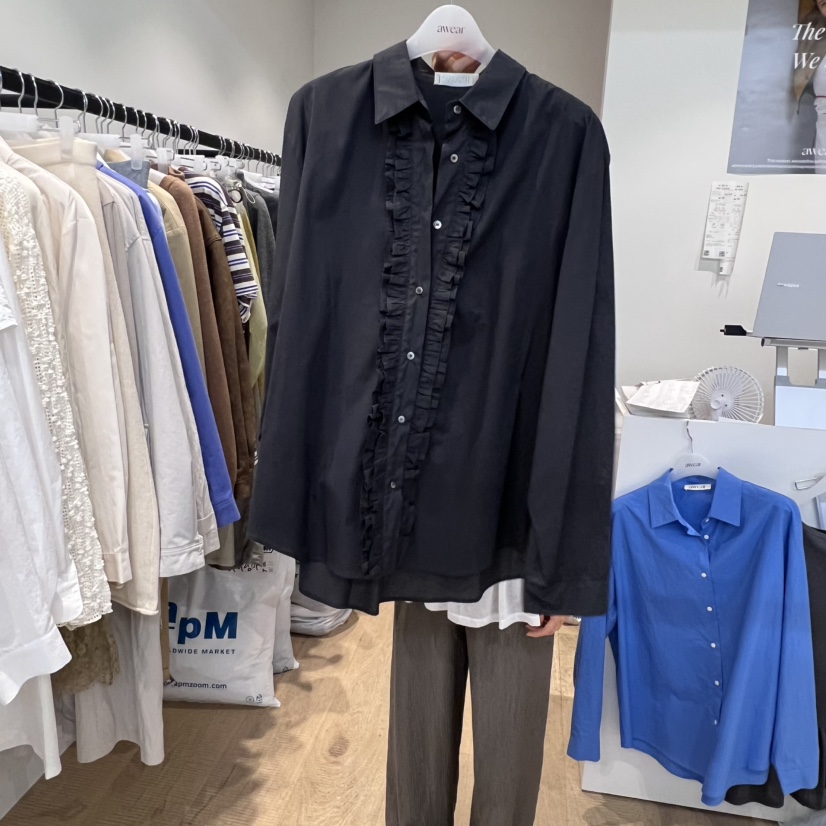 RUMIRU/AWEAR韓國代購㊣女士新品熱賣時尚人氣25秋冬襯衫蕾絲衫awear/RUMIRU襯衫/蕾絲衫圖色2