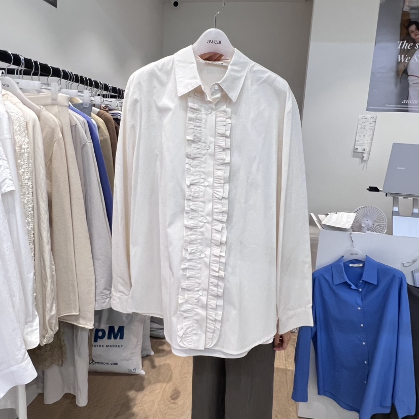 RUMIRU/AWEAR韓國代購㊣女士新品熱賣時尚人氣25秋冬襯衫蕾絲衫awear/RUMIRU襯衫/蕾絲衫圖色3