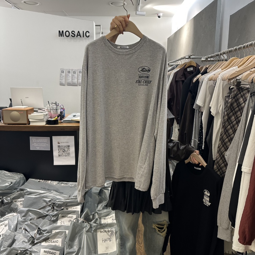MOSAIC韓國直郵㊣女裝新款25秋冬職業熱賣推薦人氣休閑長袖T恤MOSAIC長袖T恤圖色1