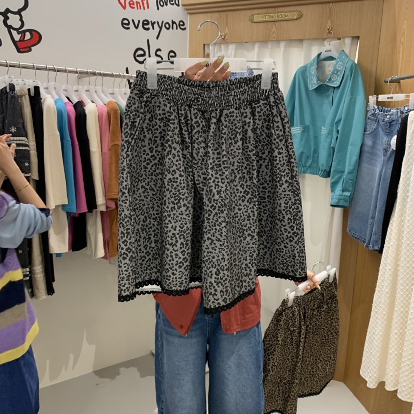VENTI韓國代購㊣女士新品25秋冬時尚休閑真品職業熱賣短褲豹紋VENTI短褲圖色2