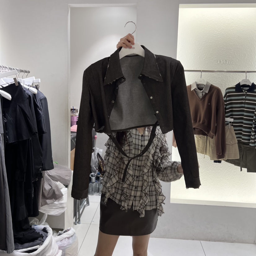TYCHE東大門㊣直郵女裝新品真品休閑推薦25秋冬人氣夾克短款TYCHE夾克圖色1