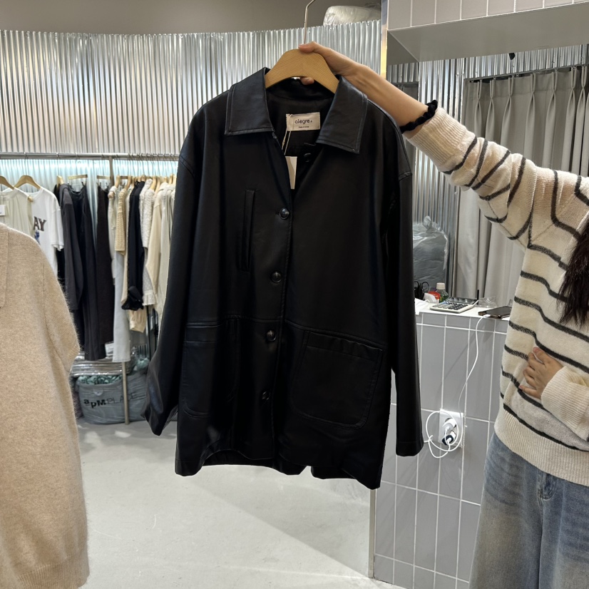 ALEGRE韓國代購㊣女士新品時尚熱賣推薦職業休閑25秋冬夾克ALEGRE夾克圖色1