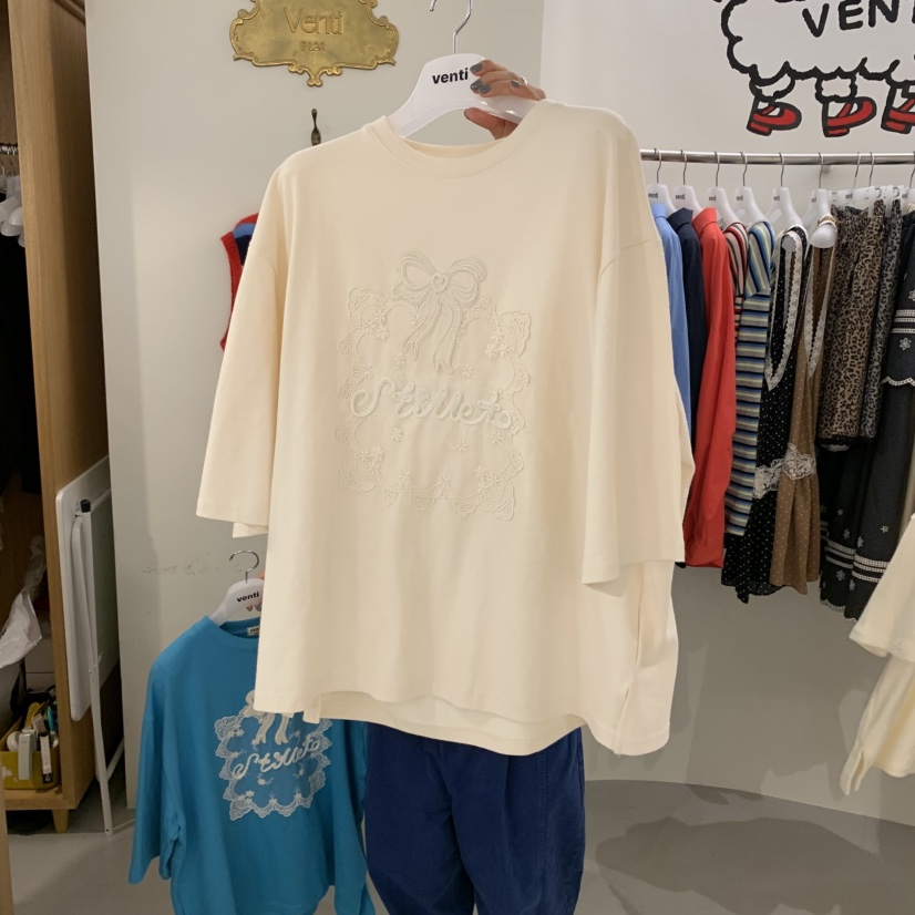 VENTI韓國直郵㊣女裝新款時尚人氣25秋冬熱賣推薦職業真品T恤VENTIT恤圖色4