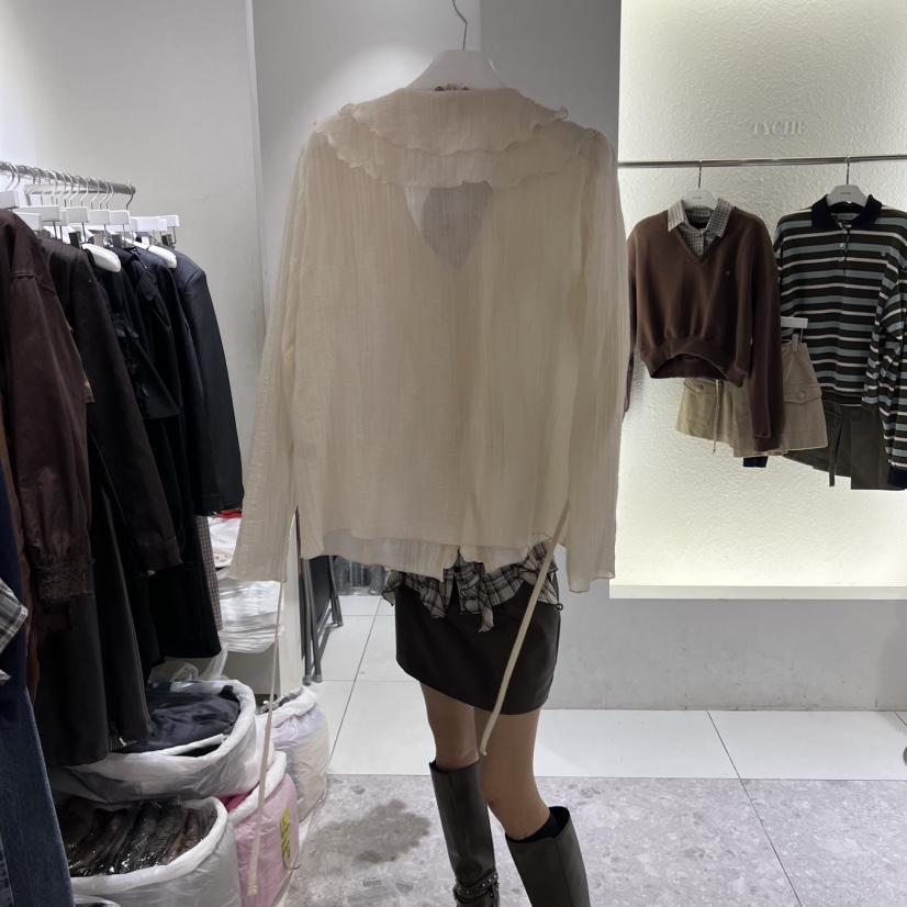 TYCHE東大門㊣代購女士新品人氣真品25秋冬休閑熱賣襯衫蕾絲衫TYCHE襯衫/蕾絲衫