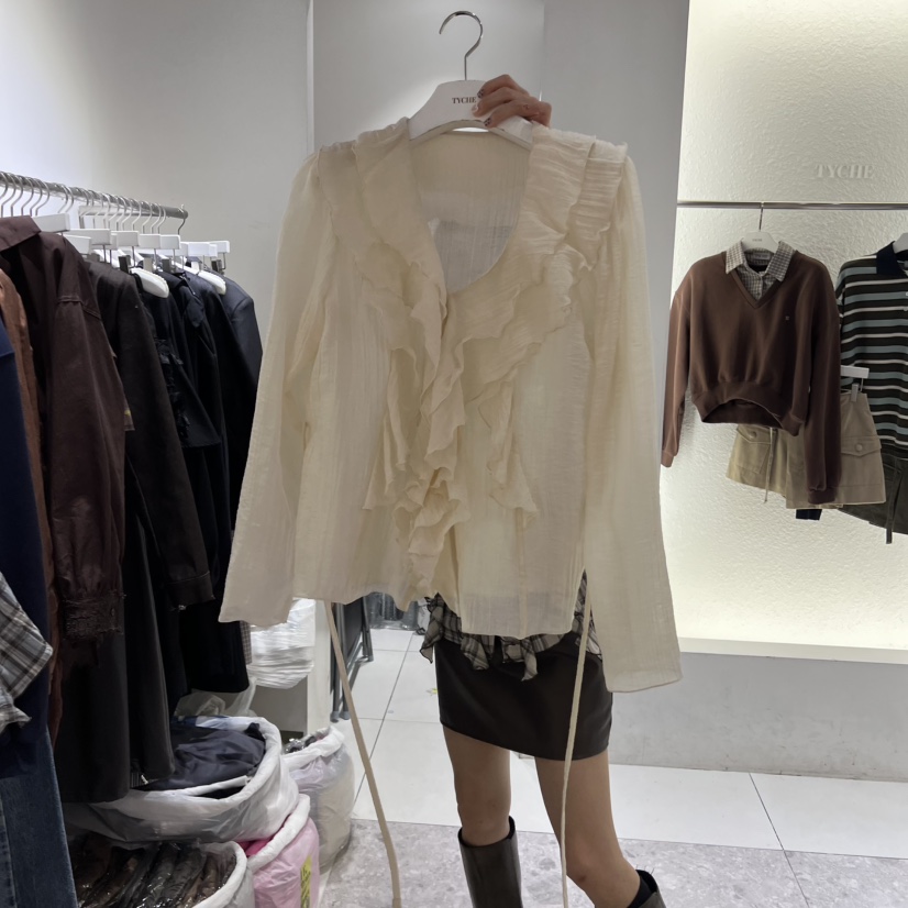 TYCHE東大門㊣代購女士新品人氣真品25秋冬休閑熱賣襯衫蕾絲衫TYCHE襯衫/蕾絲衫
