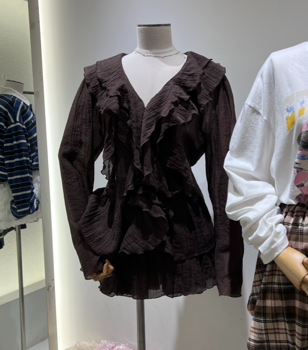 TYCHE東大門㊣代購女士新品人氣真品25秋冬休閑熱賣襯衫蕾絲衫TYCHE襯衫/蕾絲衫圖色3