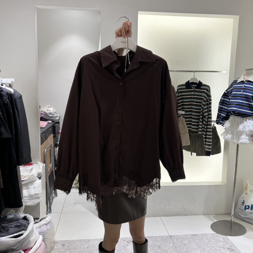 TYCHE韓國直郵㊣女裝新品人氣真品熱賣推薦襯衫蕾絲衫不含腰帶TYCHE襯衫/蕾絲衫圖色3
