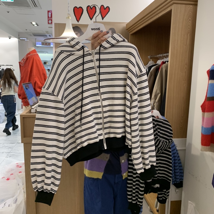VENTI東大門㊣實拍女士新品25秋冬人氣推薦休閑衛衣拉鏈連帽VENTI衛衣