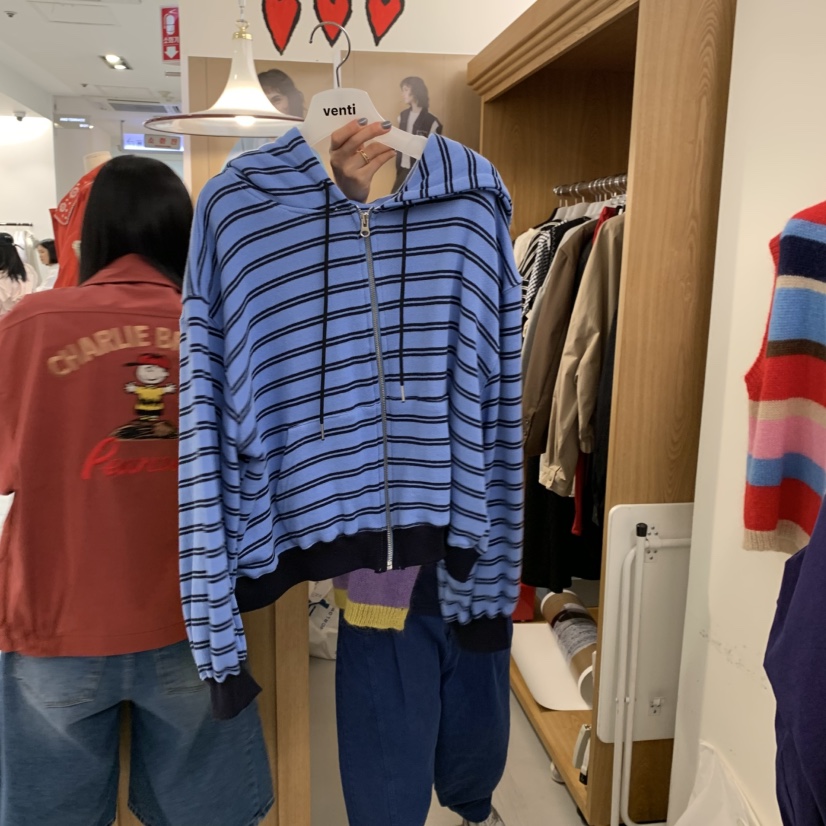 VENTI東大門㊣實拍女士新品25秋冬人氣推薦休閑衛衣拉鏈連帽VENTI衛衣圖色2