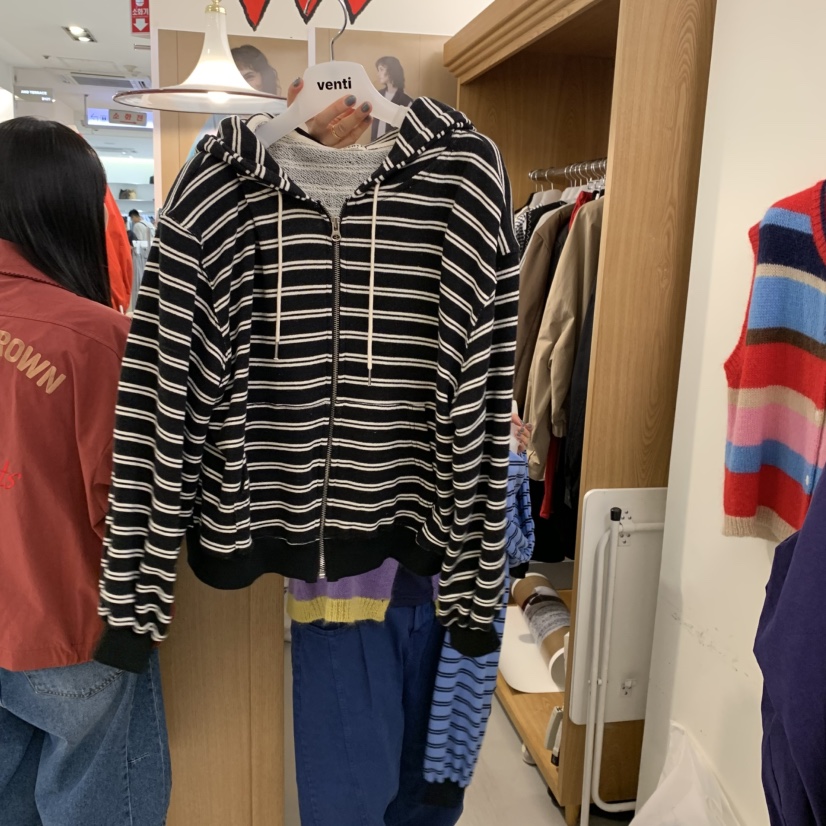 VENTI東大門㊣實拍女士新品25秋冬人氣推薦休閑衛衣拉鏈連帽VENTI衛衣圖色3