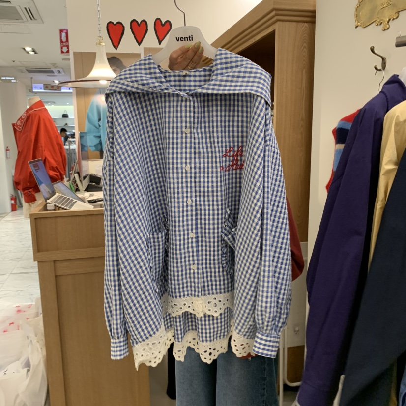 VENTI東大門㊣直郵女士新品休閑時尚職業推薦襯衫蕾絲衫連帽衫VENTI襯衫/蕾絲衫圖色3
