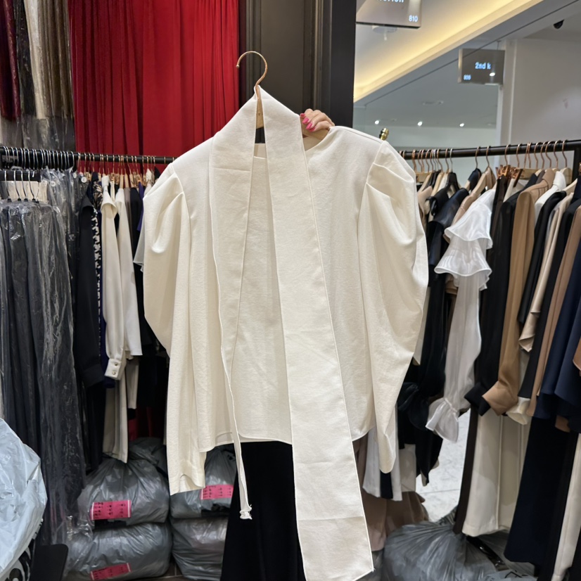 HERISH韓國代購㊣女士新品25秋冬真品人氣襯衫蕾絲衫含圍巾Herish襯衫/蕾絲衫