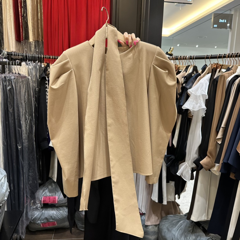 HERISH韓國代購㊣女士新品25秋冬真品人氣襯衫蕾絲衫含圍巾Herish襯衫/蕾絲衫圖色2