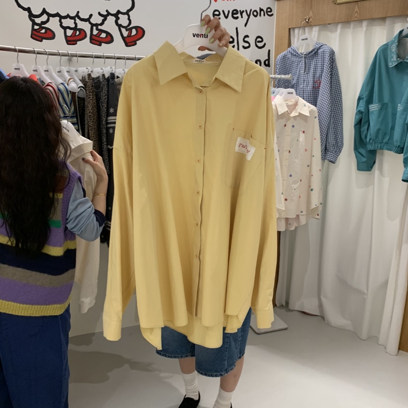 VENTI東大門㊣實拍女裝新款休閑真品職業推薦襯衫蕾絲衫口袋VENTI襯衫/蕾絲衫圖色2