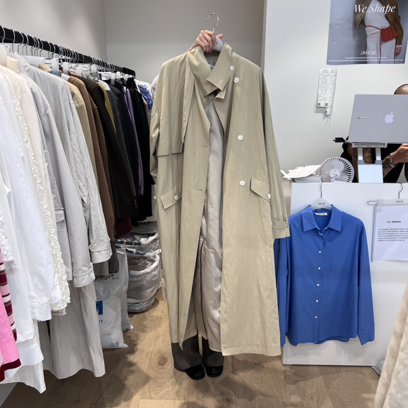 RUMIRU/AWEAR韓國代購㊣女士新品人氣職業熱賣長款風衣含腰帶awear/RUMIRU長款風衣圖色2