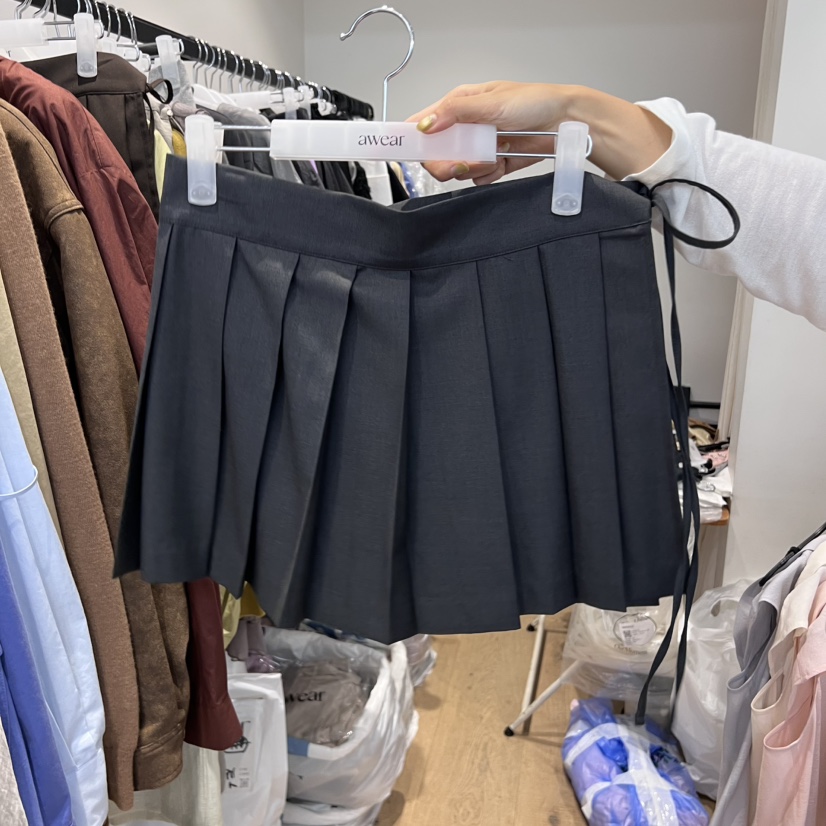 RUMIRU/AWEAR東大門㊣實拍女裝新品25秋冬人氣熱賣短裙褶皺awear/RUMIRU短裙圖色2