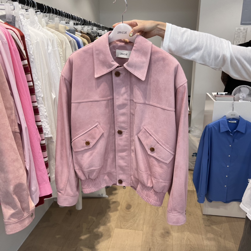 RUMIRU/AWEAR韓國代購㊣女裝新品職業熱賣25秋冬夾克絨面革awear/RUMIRU夾克圖色2