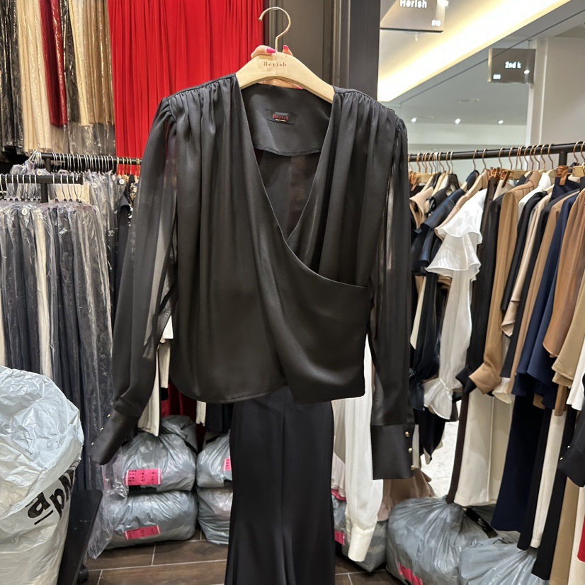 HERISH東大門㊣代購女士新品25秋冬休閑人氣時尚襯衫蕾絲衫Herish襯衫/蕾絲衫圖色3