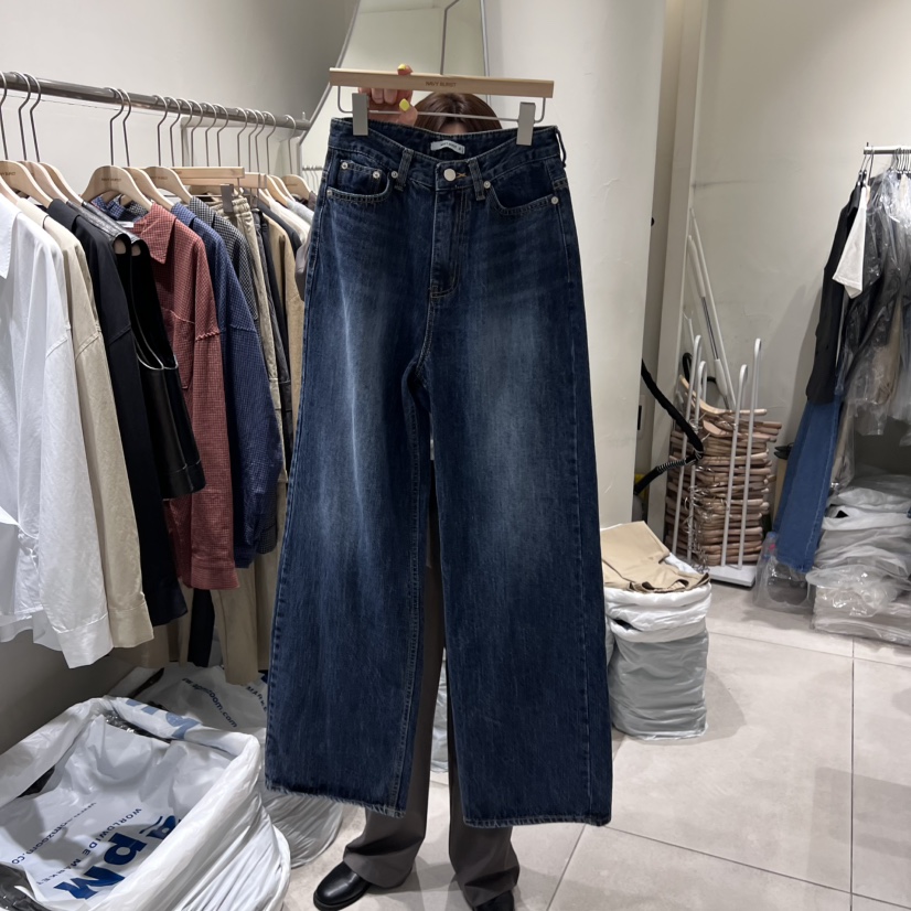 NAVYBURST東大門㊣直郵女裝新款時尚25秋冬推薦熱賣真品牛仔褲NAVY BURST牛仔褲圖色1