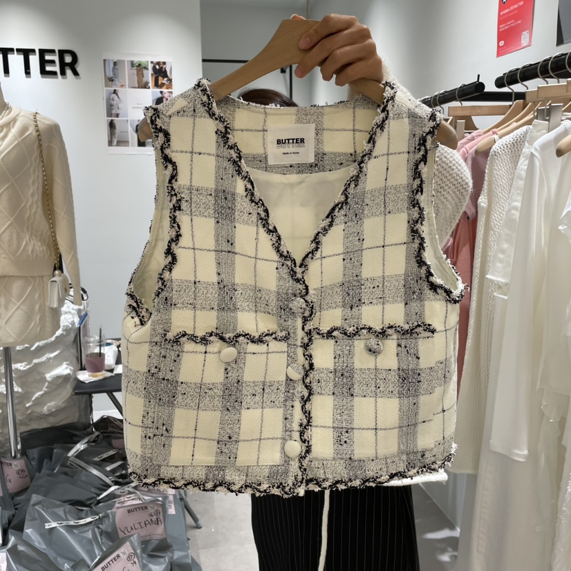 BUTTER-P韓國代購㊣女裝新品時尚人氣休閑職業推薦真品馬甲BUTTER-P馬甲圖色1