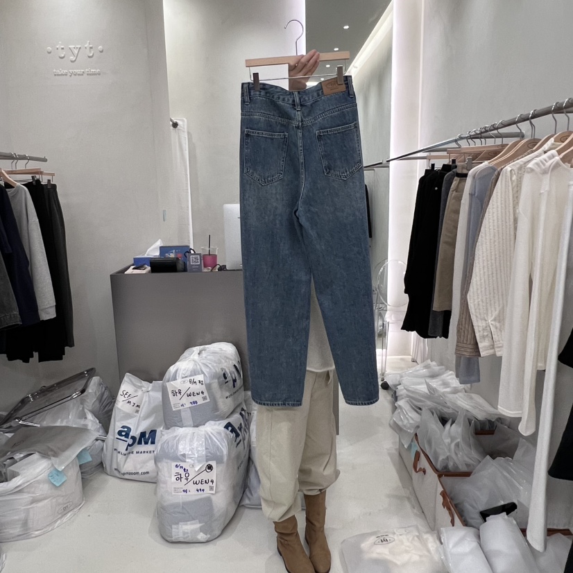 TAKE YOUE TIME韓國直郵㊣女士新品熱賣人氣休閑職業牛仔褲TAKE YOUE TIME牛仔褲