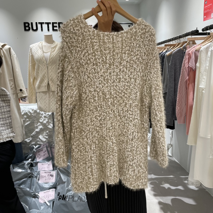 BUTTER-P韓國代購㊣女士新款25秋冬人氣真品職業休閑針織衫BUTTER-P針織衫